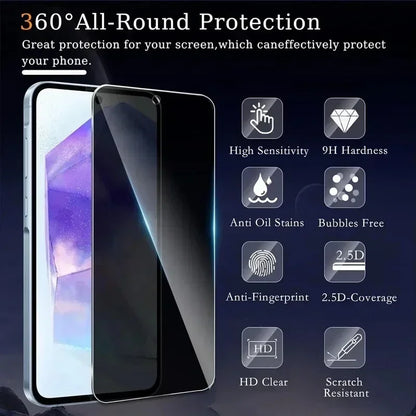 Anti-Spy Tempered Glass Screen Protector For Samsung Galaxy A73 (4 Pack)