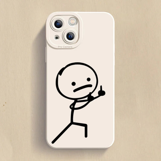 Cartoon Matchman Matte Soft Silicone Case For iPhone 14 Pro Max