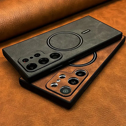 Luxury Leather MagSafe Case for Samsung Galaxy S26 Plus