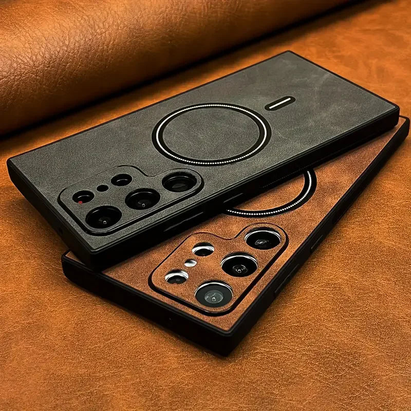 Luxury Leather MagSafe Case for Samsung Galaxy S26 Ultra